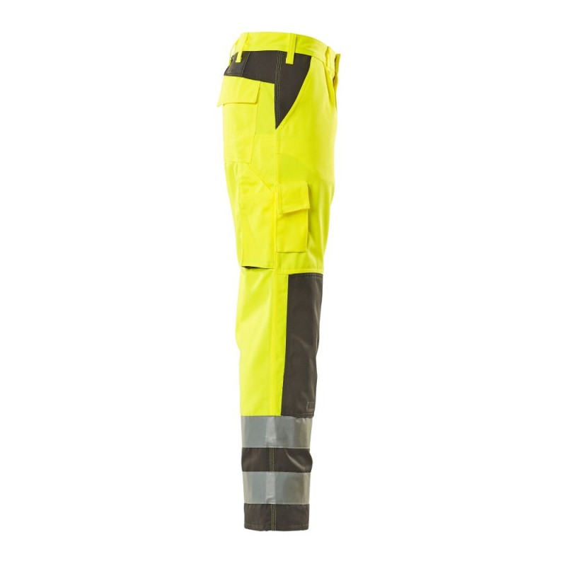 Mascot Olinda Safe Complete 07179 Trousers With Kneepad Pockets Yellow Anthracite