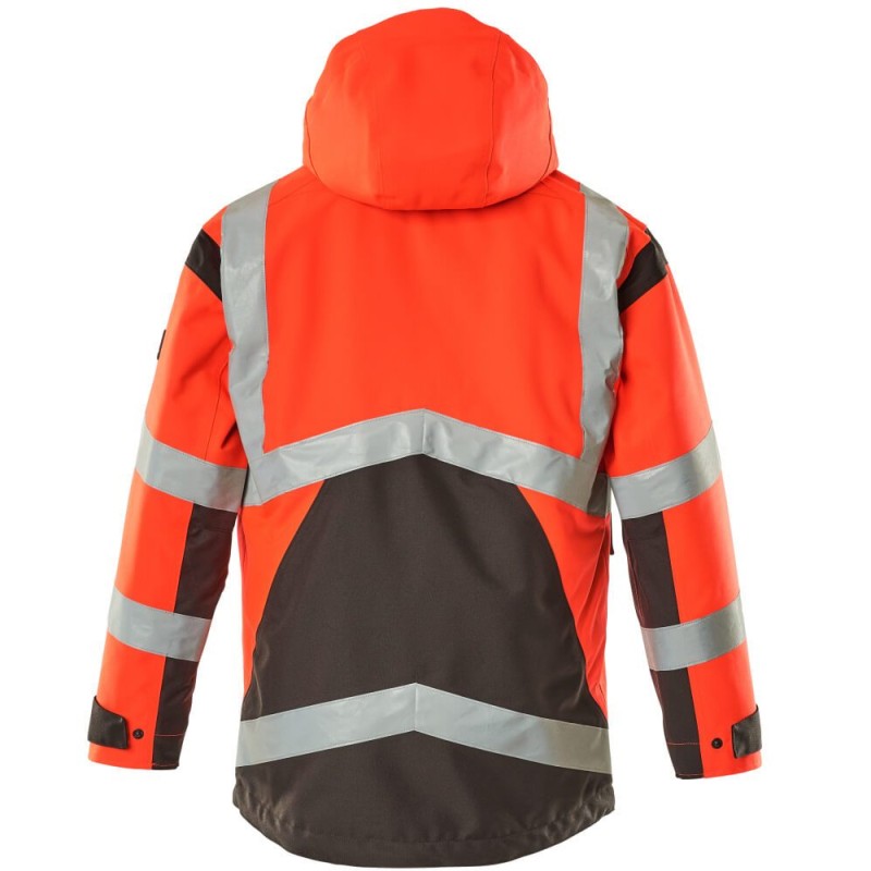 Mascot Afife Safe Young 09030 Parka Jacket Waterproof Red Dark Anthracite Class 2