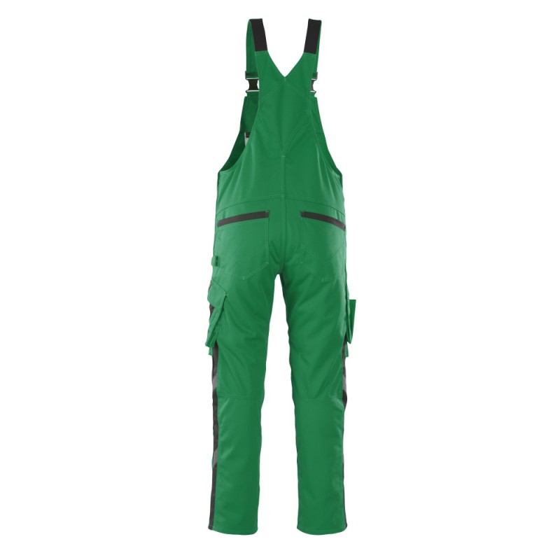 Mascot Safe Unique Leipzig Bib & Brace With Kneepad Pockets - Green/black