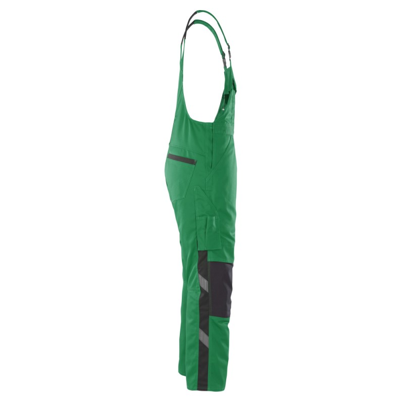 Mascot Safe Unique Leipzig Bib & Brace With Kneepad Pockets - Green/black