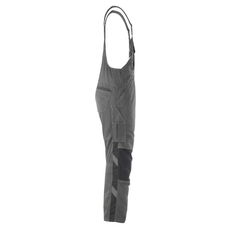 Mascot Safe Unique Leipzig Bib & Brace With Kneepad Pockets - Dark Anthracite/black