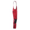 Mascot Safe Unique Augsburg Bib & Brace With Kneepad Pockets - Red/black