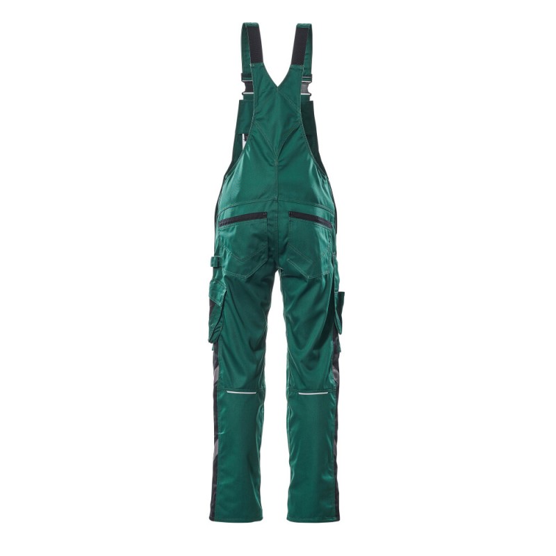 Mascot Safe Unique Augsburg Bib & Brace With Kneepad Pockets - Green/black