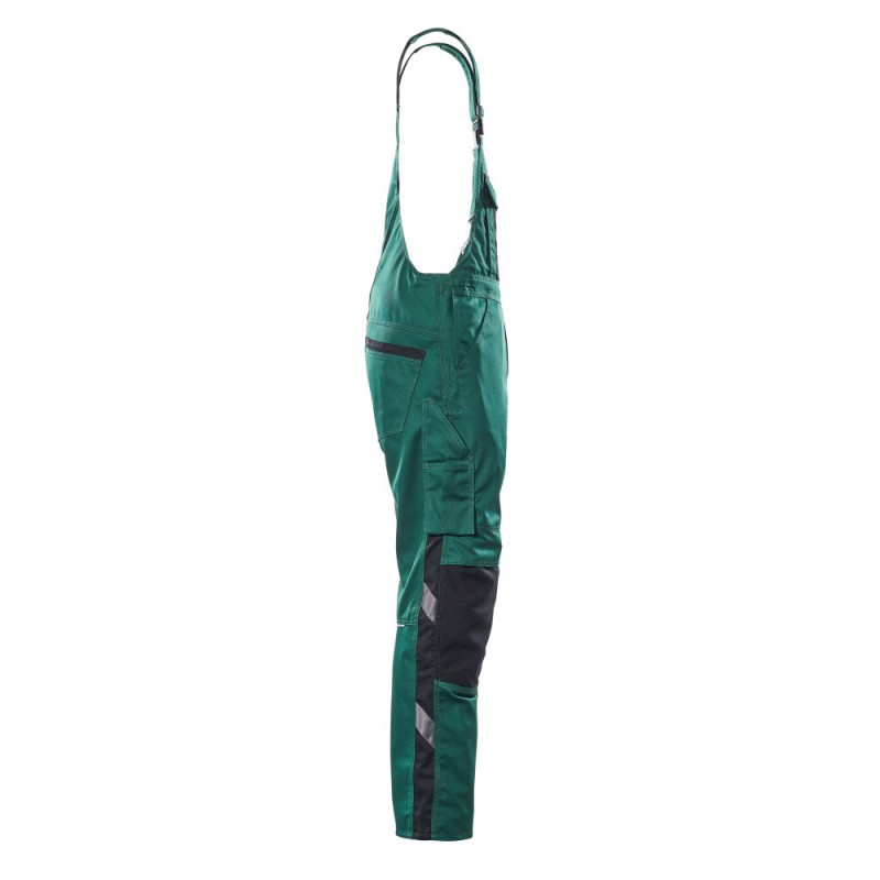 Mascot Safe Unique Augsburg Bib & Brace With Kneepad Pockets - Green/black