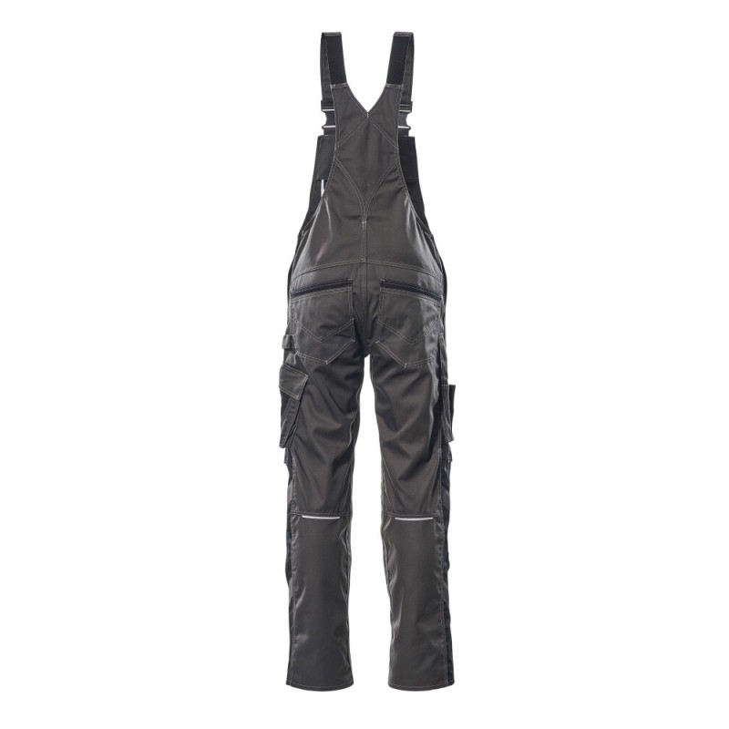 Mascot Safe Unique Augsburg Bib & Brace With Kneepad Pockets - Dark Anthracite/black