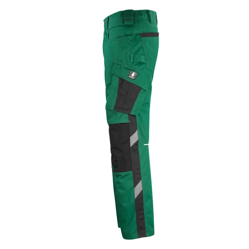 Mascot Unique 12179 Trousers With Kneepad Pockets Green Black