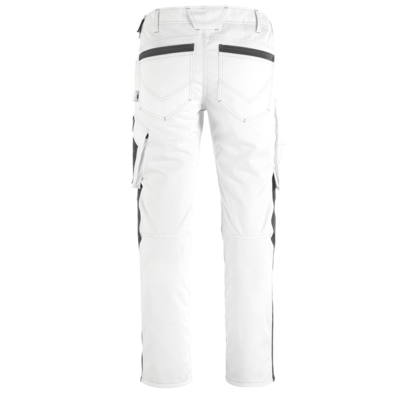 Mascot Unique 12179 Trousers With Kneepad Pockets White Dark Anthracite