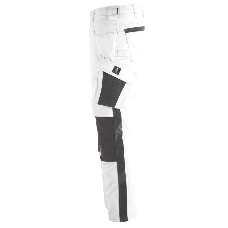 Mascot Unique 12179 Trousers With Kneepad Pockets White Dark Anthracite