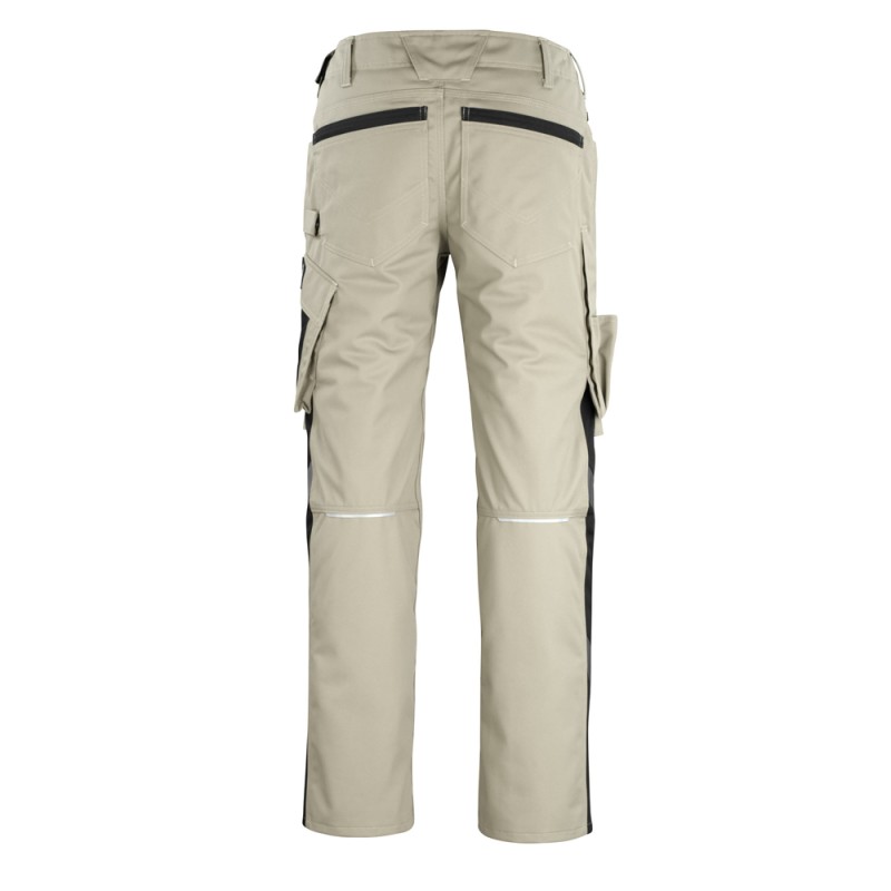 Mascot Unique 12179 Trousers With Kneepad Pockets Light Khaki Black