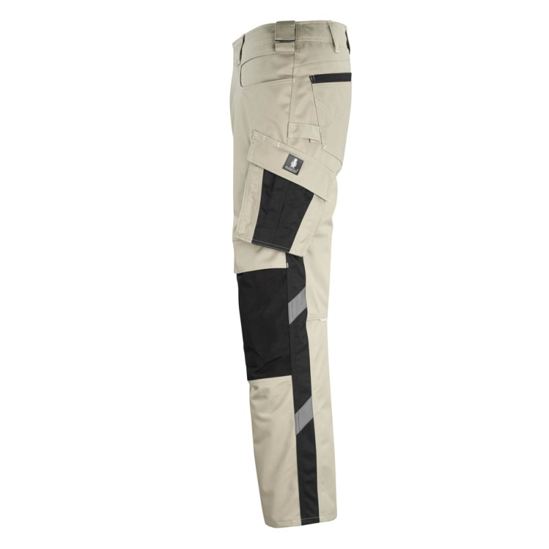 Mascot Unique 12179 Trousers With Kneepad Pockets Light Khaki Black