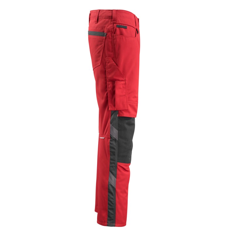 Mascot Unique 12679 Trousers With Kneepad Pockets Red Black
