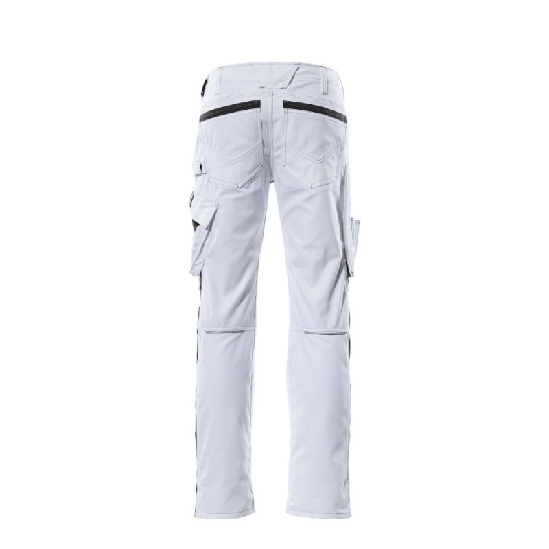 Mascot Unique 12679 Trousers With Kneepad Pockets White Dark Anthracite