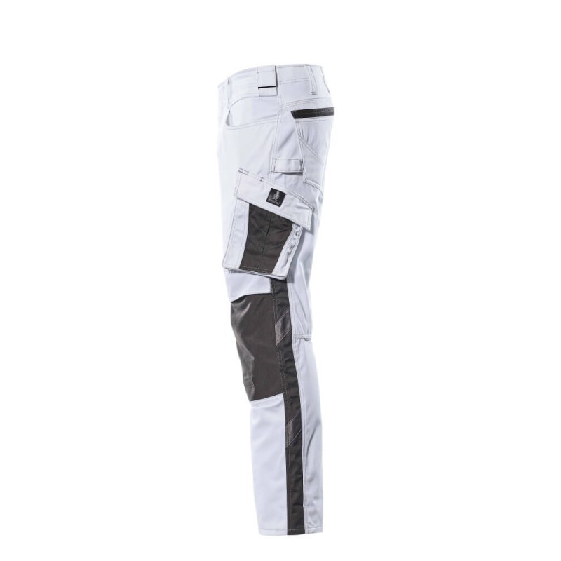 Mascot Unique 12679 Trousers With Kneepad Pockets White Dark Anthracite