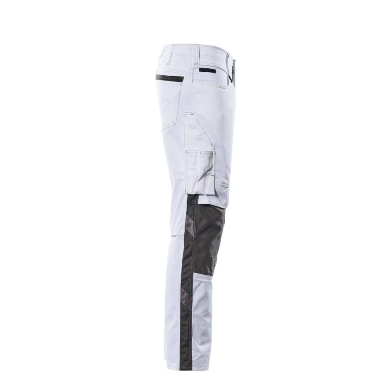 Mascot Unique 12679 Trousers With Kneepad Pockets White Dark Anthracite
