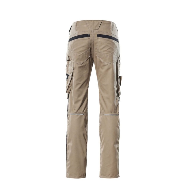 Mascot Unique 12679 Trousers With Kneepad Pockets Light Khaki Black