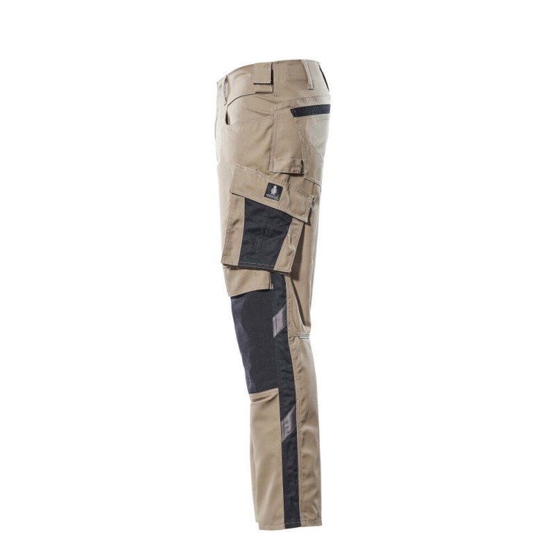 Mascot Unique 12679 Trousers With Kneepad Pockets Light Khaki Black
