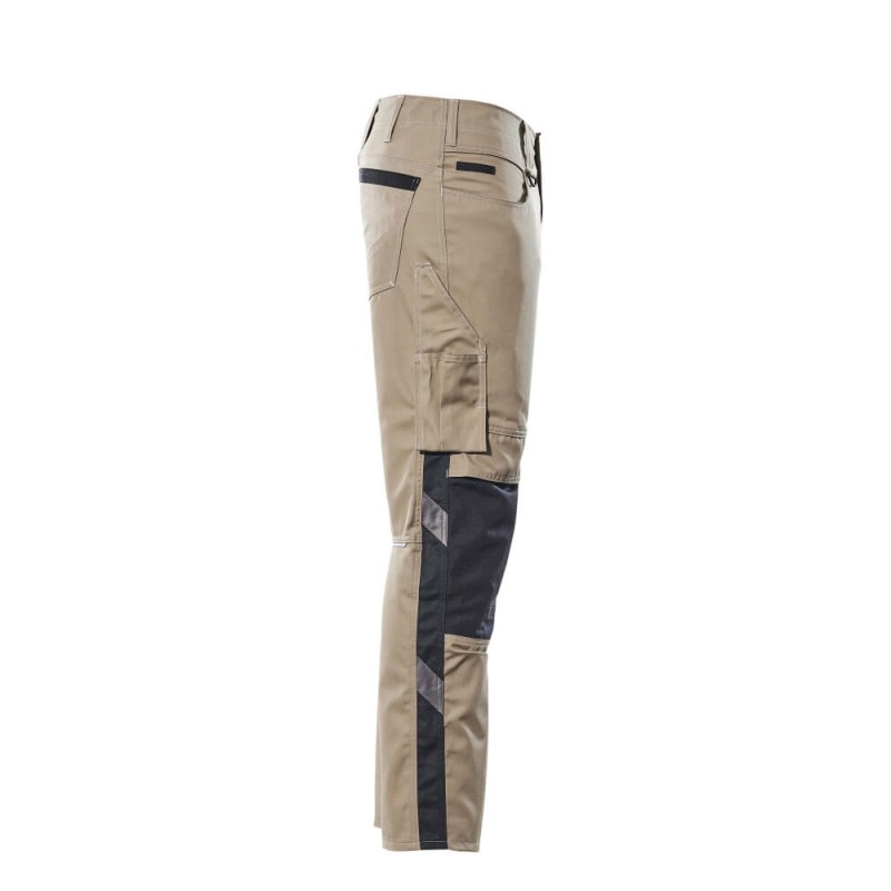 Mascot Unique 12679 Trousers With Kneepad Pockets Light Khaki Black