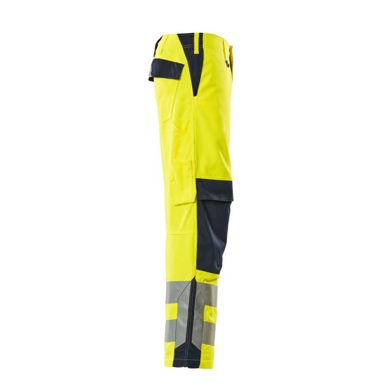 Mascot Arbon Multisafe 13879 Trousers With Kneepad Pockets Yellow Dark Navy
