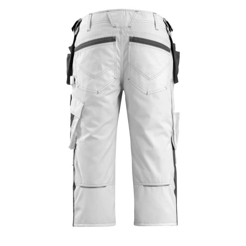 Mascot Safe Unique Lindau 3/4 Length Pants With Kneepad Pockets And Holster Pockets - White/dark Anthracite