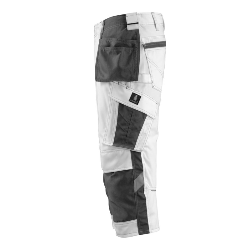 Mascot Safe Unique Lindau 3/4 Length Pants With Kneepad Pockets And Holster Pockets - White/dark Anthracite