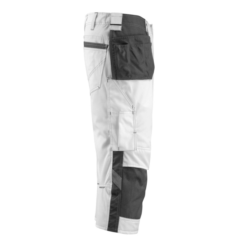 Mascot Safe Unique Lindau 3/4 Length Pants With Kneepad Pockets And Holster Pockets - White/dark Anthracite