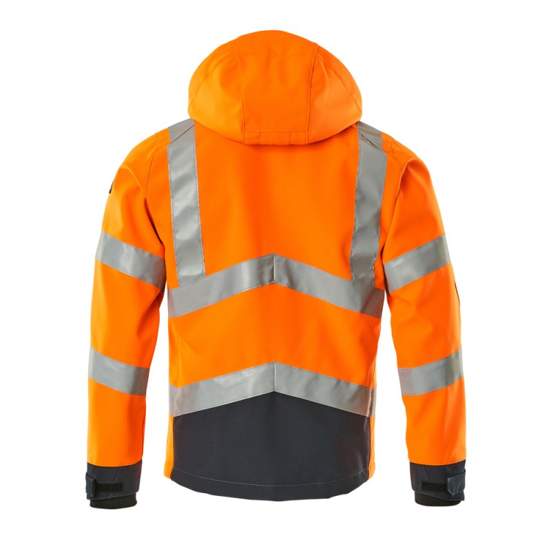 Mascot Blackpool Safe Supreme 15502 Softshell Jacket Water Repellent Orange Dark Navy Class 3