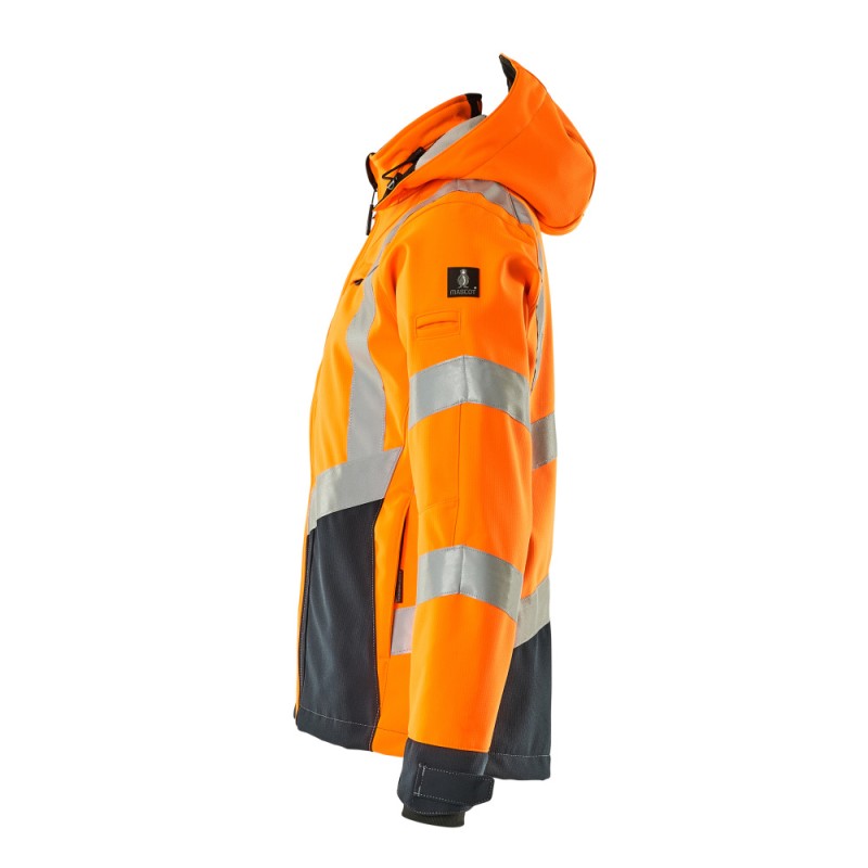 Mascot Blackpool Safe Supreme 15502 Softshell Jacket Water Repellent Orange Dark Navy Class 3