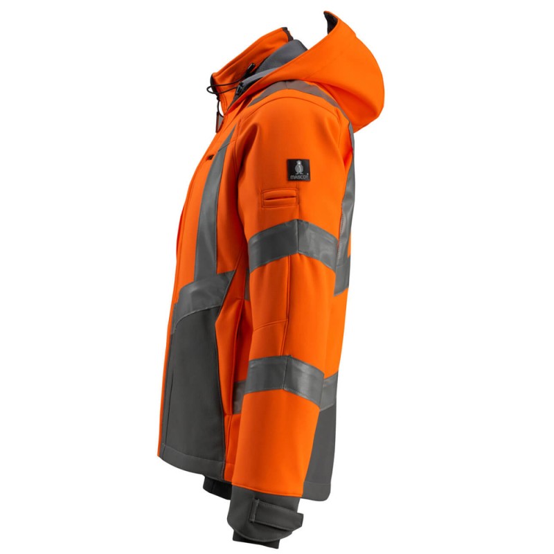 Mascot Blackpool Safe Supreme 15502 Softshell Jacket Water Repellent Orange Dark Anthracite Class 3
