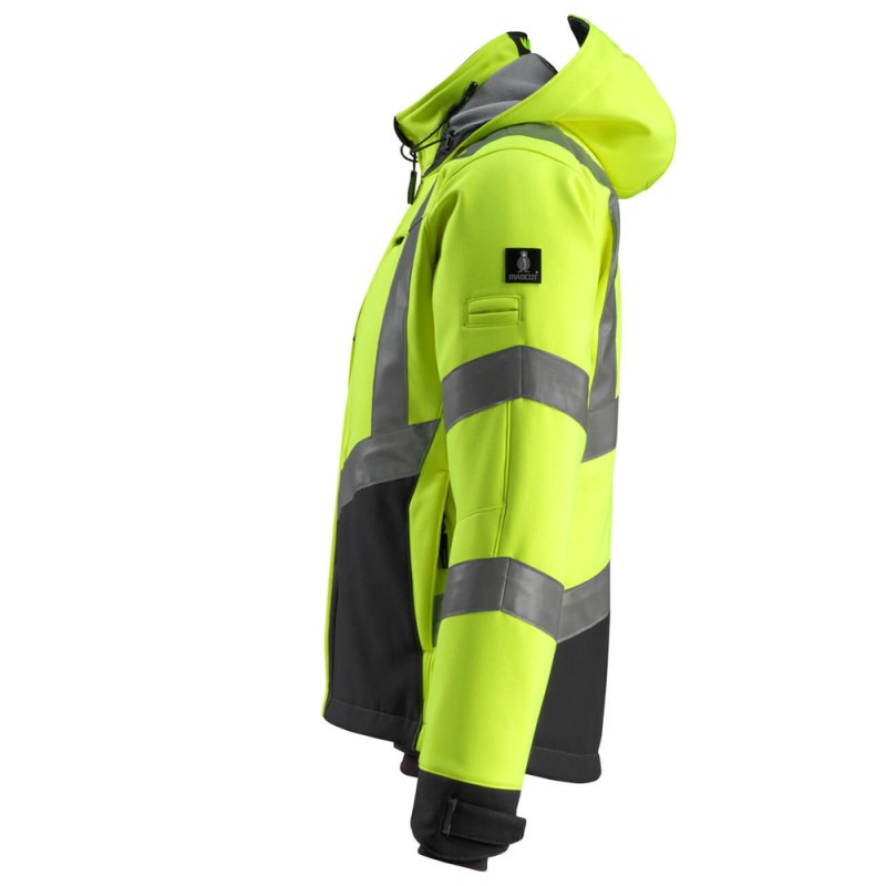 Mascot Blackpool Safe Supreme 15502 Softshell Jacket Water Repellent Yellow Black Class 3