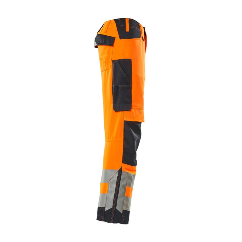 Mascot Kendal Safe Supreme 15579 Trousers With Kneepad Pockets Orange Dark Navy