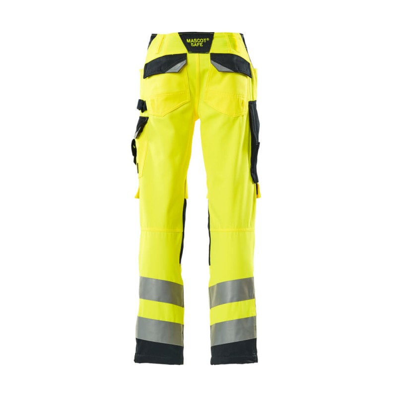 Mascot Kendal Safe Supreme 15579 Trousers With Kneepad Pockets Yellow Dark Navy