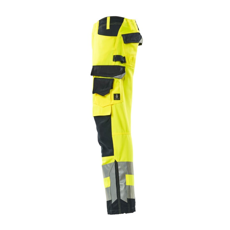 Mascot Kendal Safe Supreme 15579 Trousers With Kneepad Pockets Yellow Dark Navy