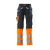 Mascot Leeds Safe Supreme 15679 Trousers With Kneepad Pockets Dark Navy Orange