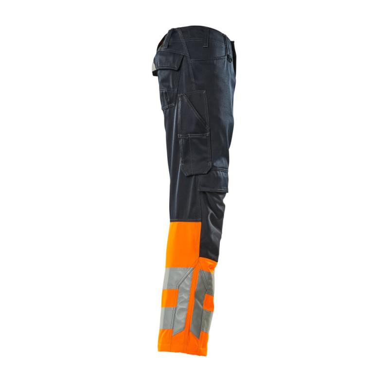 Mascot Leeds Safe Supreme 15679 Trousers With Kneepad Pockets Dark Navy Orange