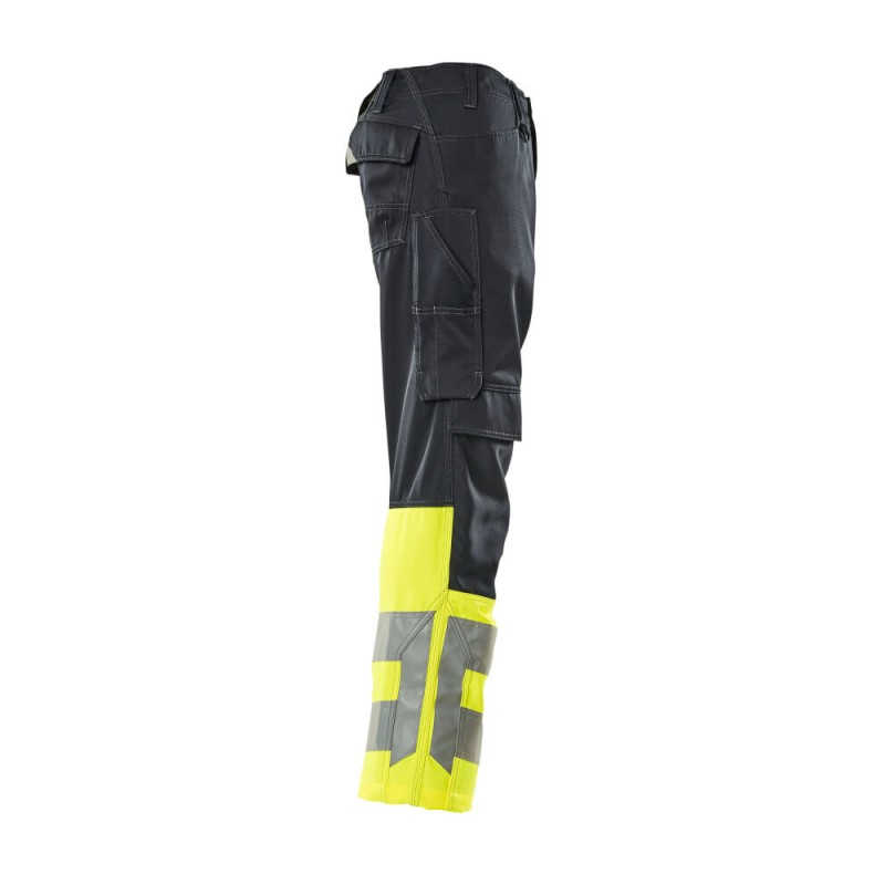 Mascot Leeds Safe Supreme 15679 Trousers With Kneepad Pockets Dark Navy Yellow