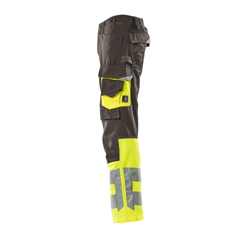 Mascot Leeds Safe Supreme 15679 Trousers With Kneepad Pockets Dark Anthracite Yellow
