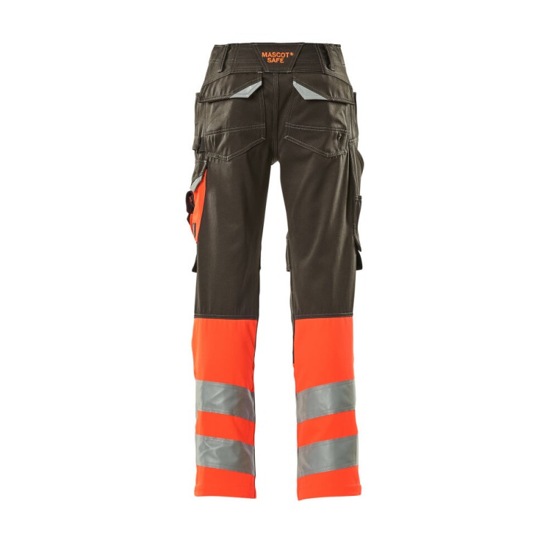 Mascot Leeds Safe Supreme 15679 Trousers With Kneepad Pockets Dark Anthracite Red