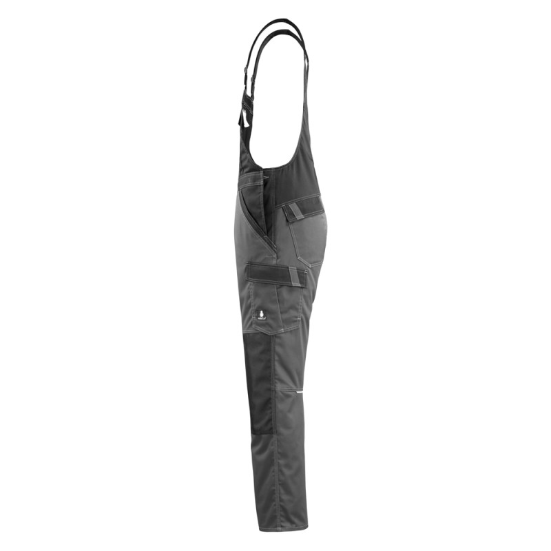 Mascot Light Bib & Brace With Kneepad Pockets - Dark Anthracite/black