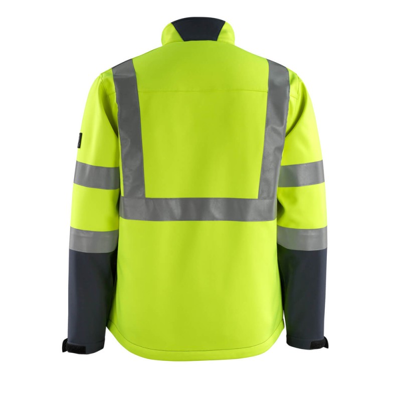 Mascot Kiama Safe Light 15902 Softshell Jacket Yellow Dark Navy Class 2