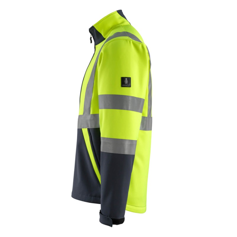 Mascot Kiama Safe Light 15902 Softshell Jacket Yellow Dark Navy Class 2