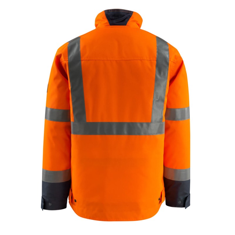Mascot Penrith Safe Light 15935 Winter Jacket Water Repellent Orange Dark Navy Class 3