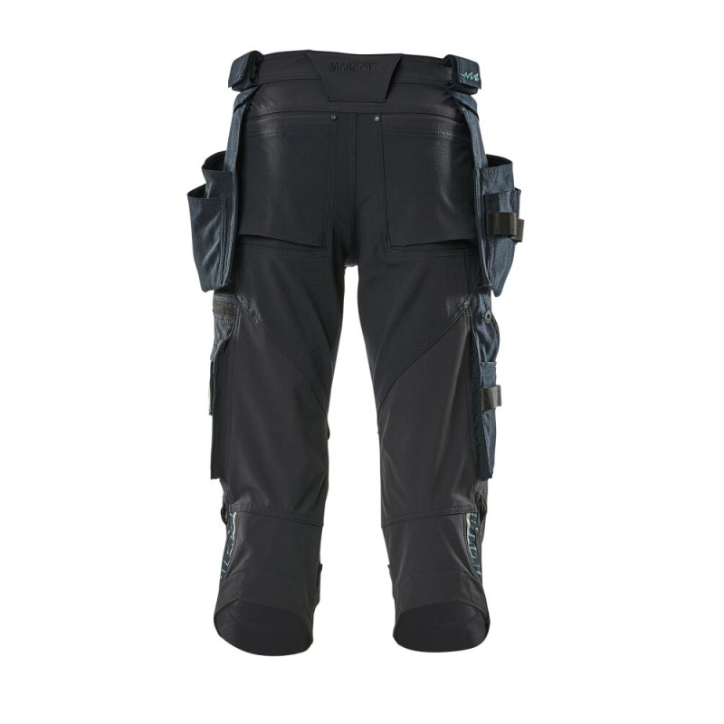 Mascot Advanced 17049 3/4 Length Pants With Kneepad Pockets And Holster Pockets - Dark Navy