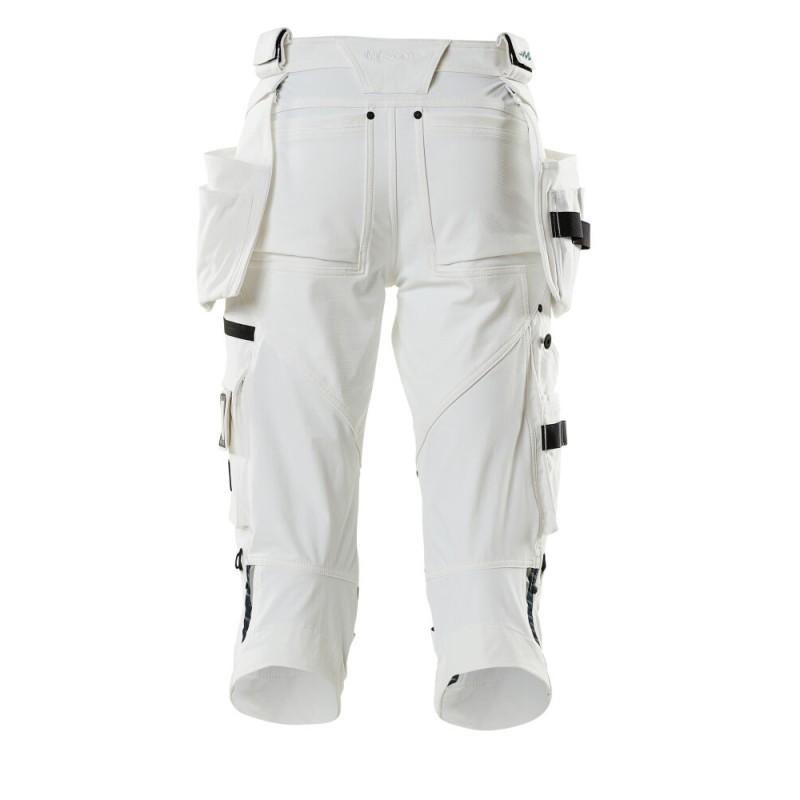 Mascot Advanced 17049 3/4 Length Pants With Kneepad Pockets And Holster Pockets - White