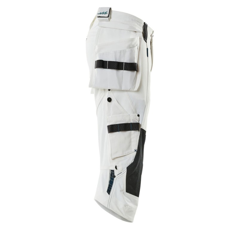 Mascot Advanced 17049 3/4 Length Pants With Kneepad Pockets And Holster Pockets - White
