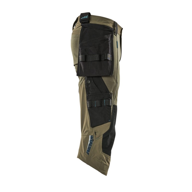 Mascot Advanced 17049 3/4 Length Pants With Kneepad Pockets And Holster Pockets - Moss Green