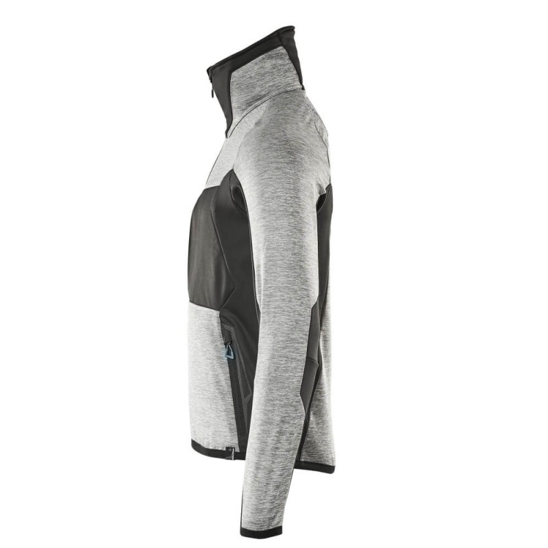 Mascot Advanced 17103 Fleece Jumper With Zipper Grey Flecked Black
