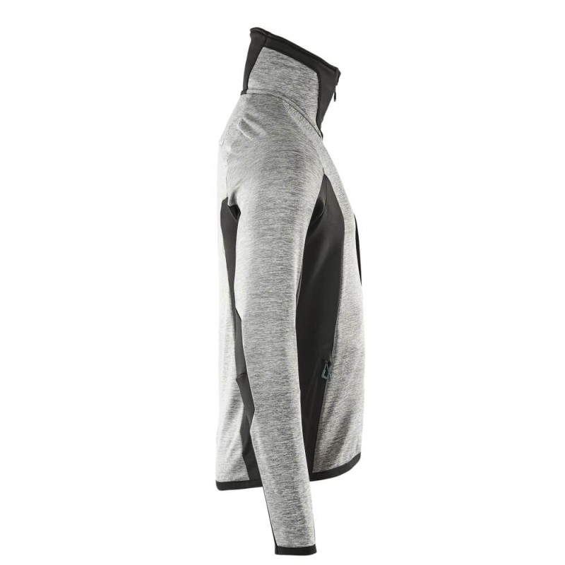 Mascot Advanced 17103 Fleece Jumper With Zipper Grey Flecked Black