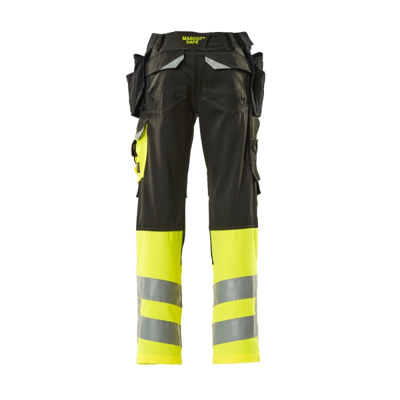 Mascot Safe Supreme 17531 Trousers With Holster Pockets Black Yellow