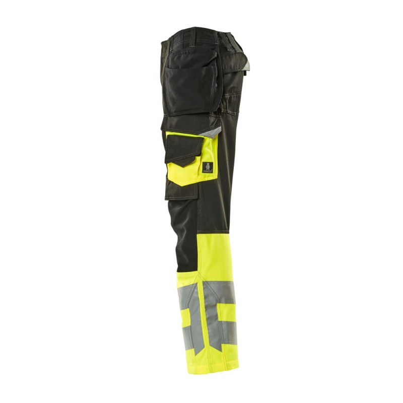 Mascot Safe Supreme 17531 Trousers With Holster Pockets Black Yellow