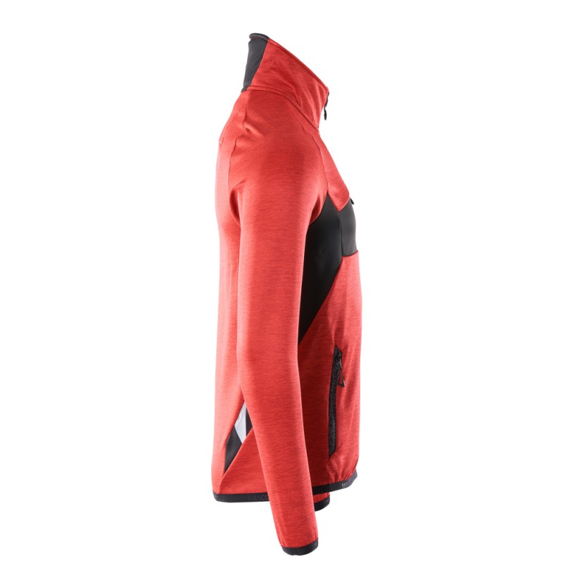 Mascot Accelerate 18003 Fleece Jumper With Half Zip Traffic Red Black